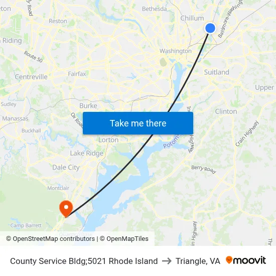 County Service Bldg;5021 Rhode Island to Triangle, VA map