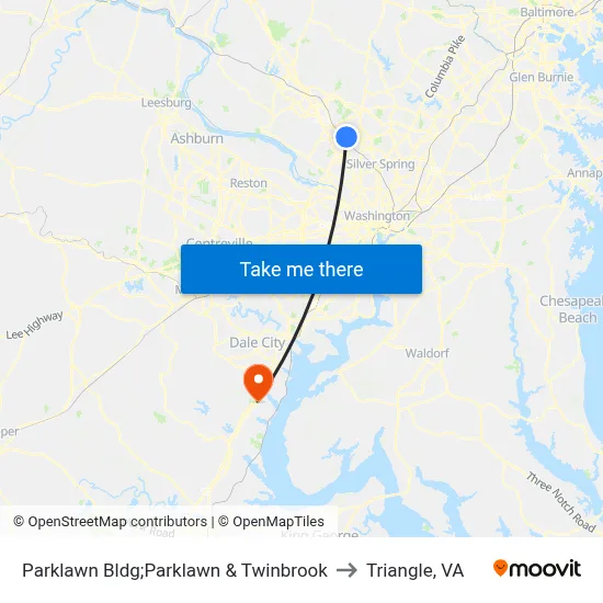 Parklawn Bldg;Parklawn & Twinbrook to Triangle, VA map