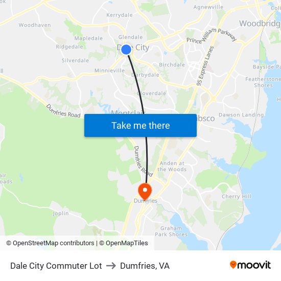 Dale City Commuter Lot to Dumfries, VA map