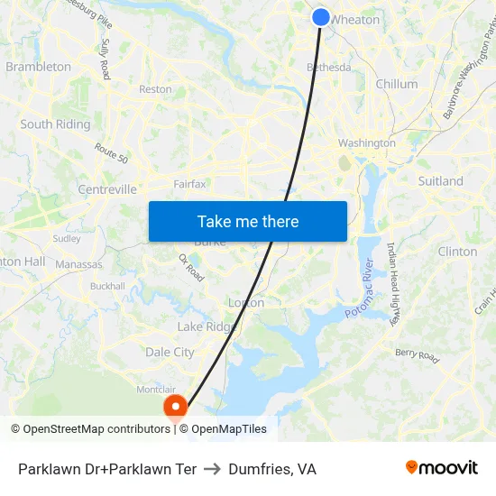 Parklawn Dr+Parklawn Ter to Dumfries, VA map
