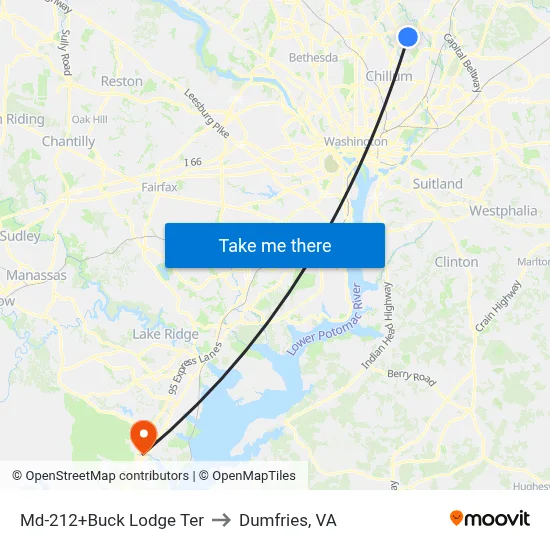 Md-212+Buck Lodge Ter to Dumfries, VA map