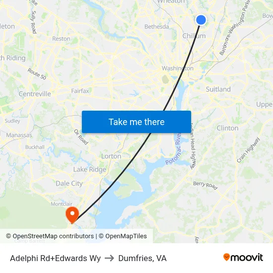 Adelphi Rd+Edwards Wy to Dumfries, VA map