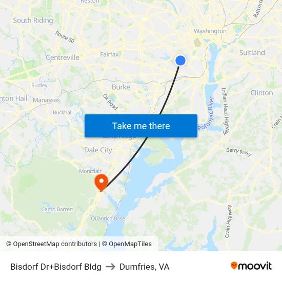 Bisdorf Dr+Bisdorf Bldg to Dumfries, VA map