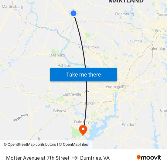 Motter Avenue at 7th Street to Dumfries, VA map