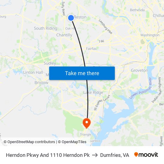 Herndon Pkwy And 1110 Herndon Pk to Dumfries, VA map