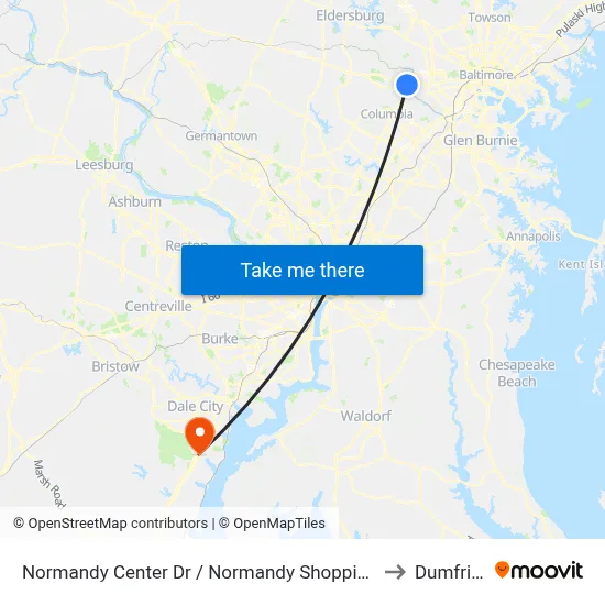 Normandy Center Dr / Normandy Shopping Center (Northbound) to Dumfries, VA map