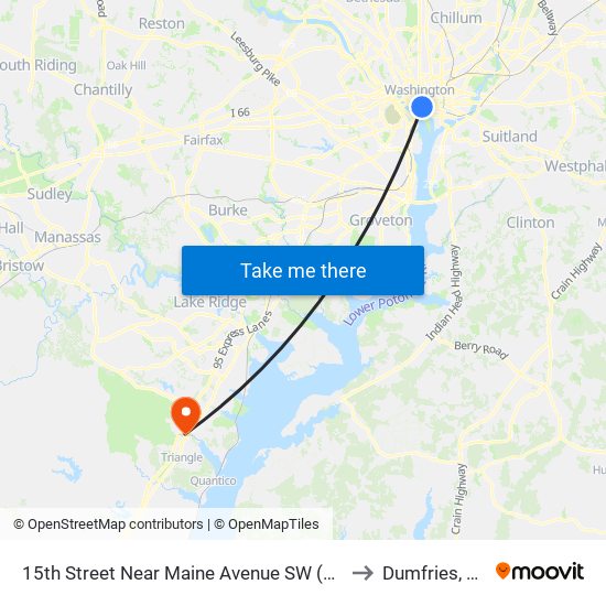 15th Street Near Maine Avenue SW (Sb) to Dumfries, VA map