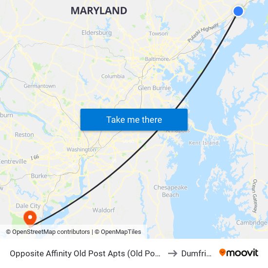 Opposite Affinity Old Post Apts (Old Post Rd & Michael La) to Dumfries, VA map