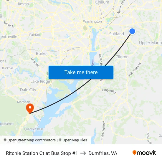 Ritchie Station Ct at Bus Stop #1 to Dumfries, VA map