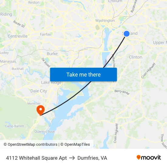 4112 Whitehall Square Apt to Dumfries, VA map