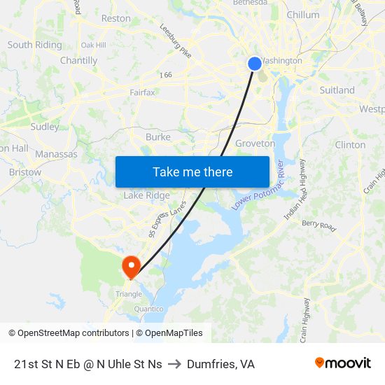 21st St N Eb @ N Uhle St Ns to Dumfries, VA map