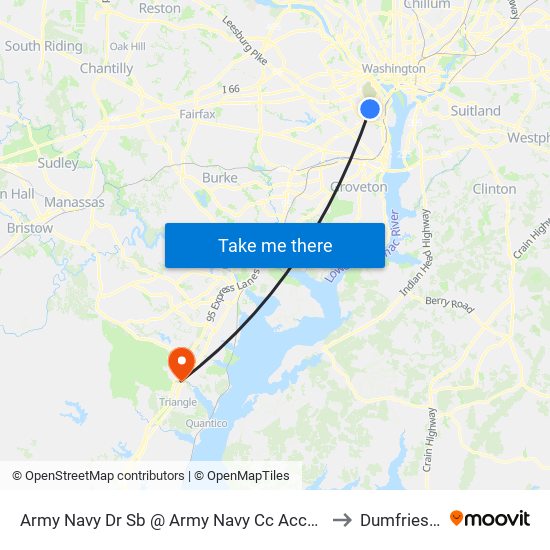 Army Navy Dr Sb @ Army Navy Cc Access Rd FS to Dumfries, VA map