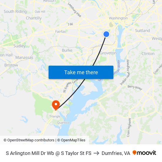 S Arlington Mill Dr Wb @ S Taylor St FS to Dumfries, VA map