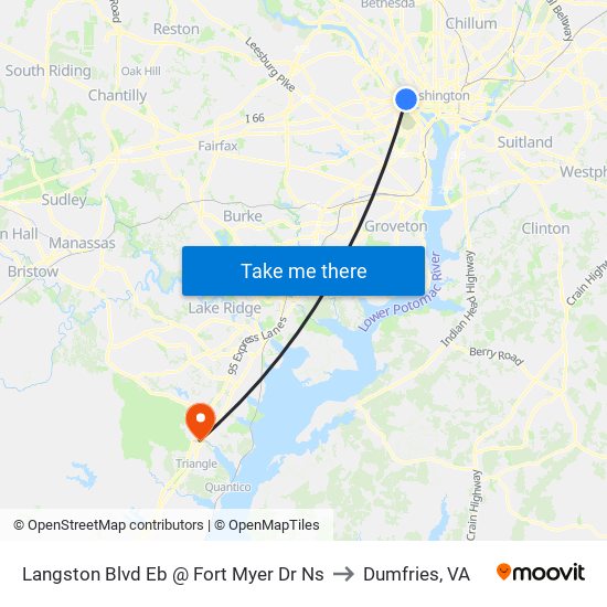 Langston Blvd Eb @ Fort Myer Dr Ns to Dumfries, VA map