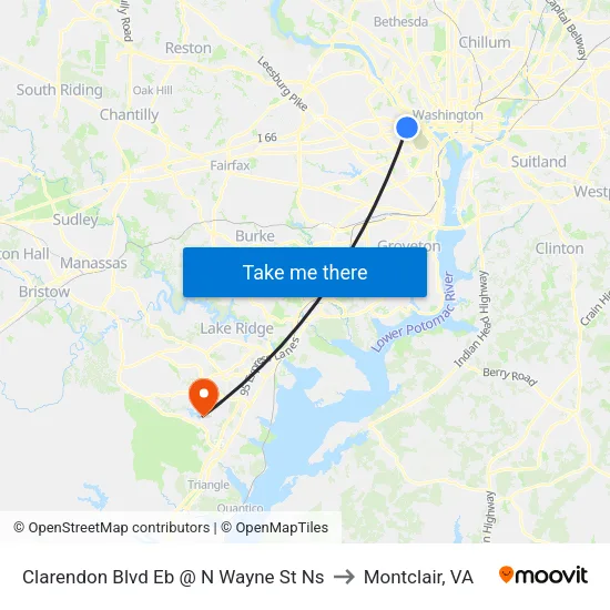 Clarendon Blvd Eb @ N Wayne St Ns to Montclair, VA map