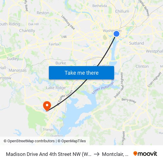 Madison Drive And 4th Street NW (Wb) to Montclair, VA map