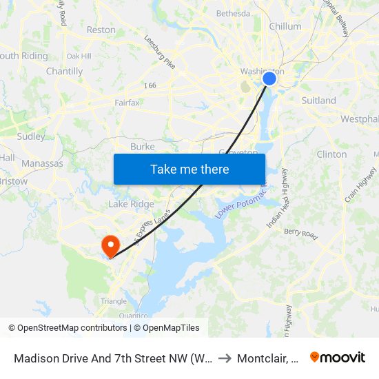 Madison Drive And 7th Street NW (Wb) to Montclair, VA map