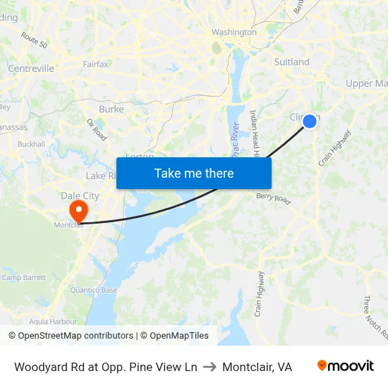 Woodyard Rd at Opp. Pine View Ln to Montclair, VA map