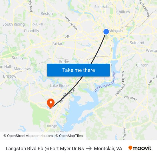 Langston Blvd Eb @ Fort Myer Dr Ns to Montclair, VA map