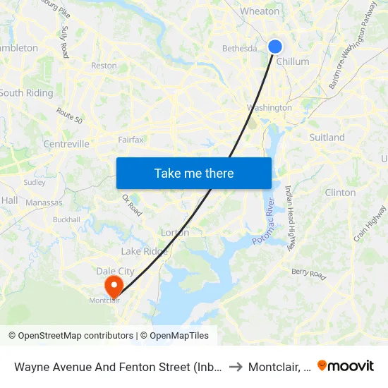 Wayne Avenue And Fenton Street (Inbound) to Montclair, VA map