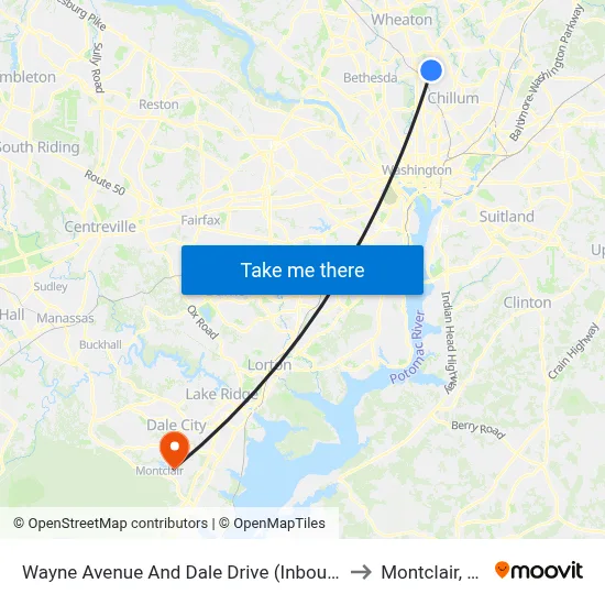 Wayne Avenue And Dale Drive (Inbound) to Montclair, VA map
