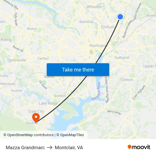 Mazza Grandmarc to Montclair, VA map