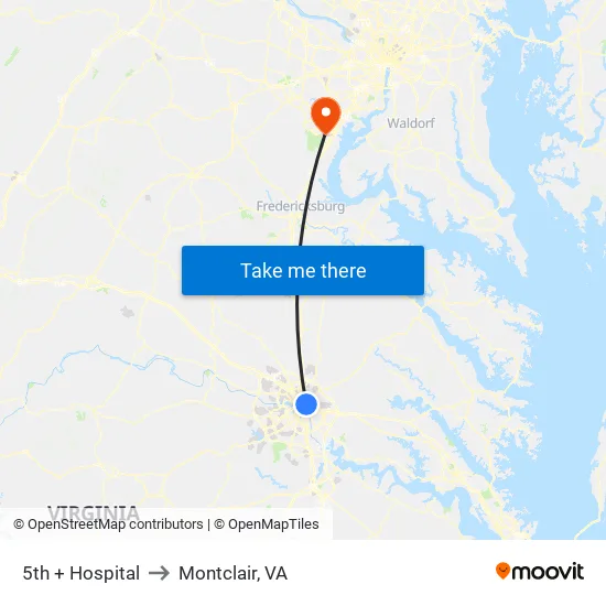 5th + Hospital to Montclair, VA map