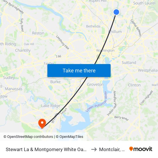 Stewart La & Montgomery White Oak A to Montclair, VA map