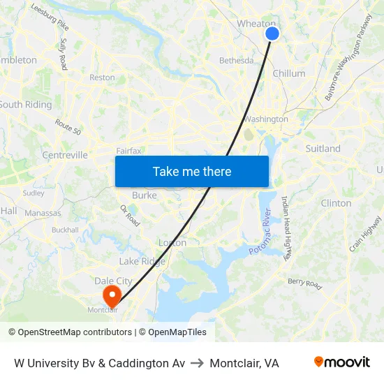 W University Bv & Caddington Av to Montclair, VA map