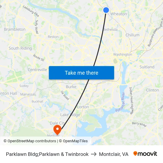 Parklawn Bldg;Parklawn & Twinbrook to Montclair, VA map