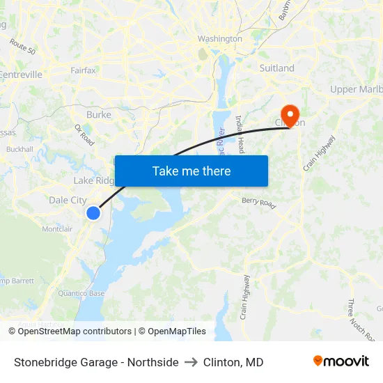 Stonebridge Garage - Northside to Clinton, MD map