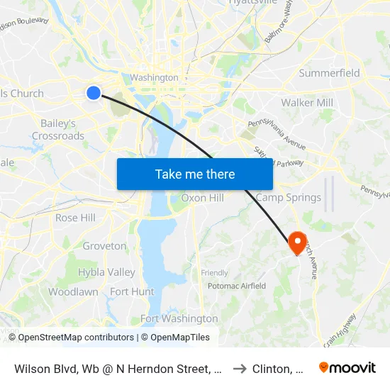 Wilson Blvd, Wb @ N Herndon Street, Ns to Clinton, MD map