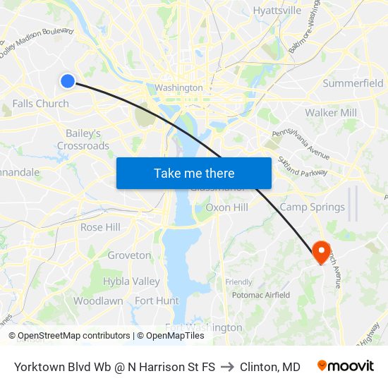 Yorktown Blvd Wb @ N Harrison St FS to Clinton, MD map