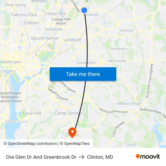 Ora Glen Dr And Greenbrook Dr to Clinton, MD map