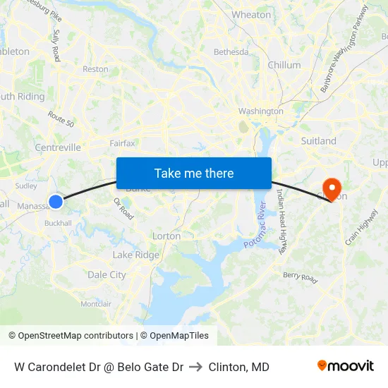 W Carondelet Dr @ Belo Gate Dr to Clinton, MD map