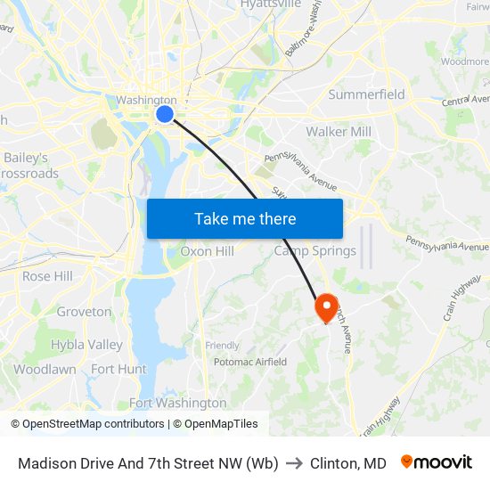 Madison Drive And 7th Street NW (Wb) to Clinton, MD map