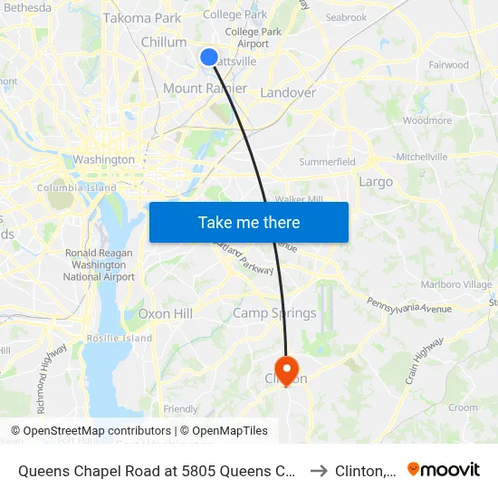 Queens Chapel Road at 5805 Queens Chapel Road to Clinton, MD map