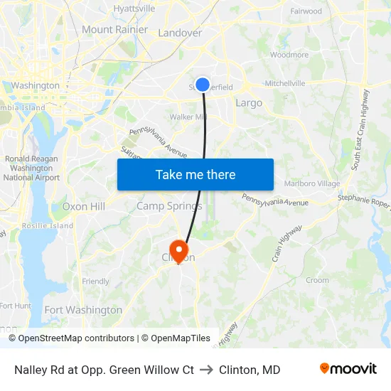 Nalley Rd at Opp. Green Willow Ct to Clinton, MD map