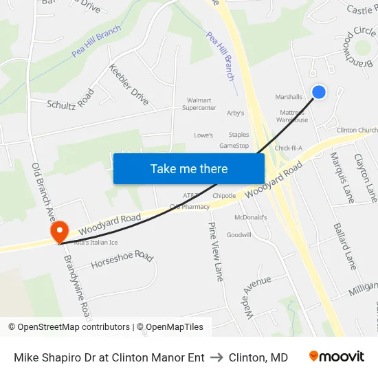 Mike Shapiro Dr at Clinton Manor Ent to Clinton, MD map