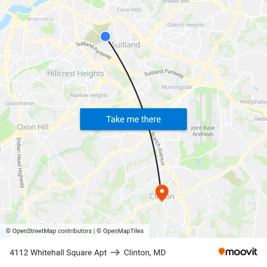 4112 Whitehall Square Apt to Clinton, MD map