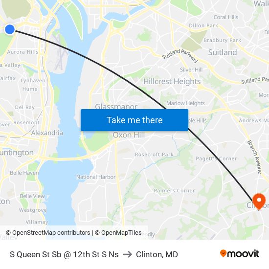 S Queen St Sb @ 12th St S Ns to Clinton, MD map