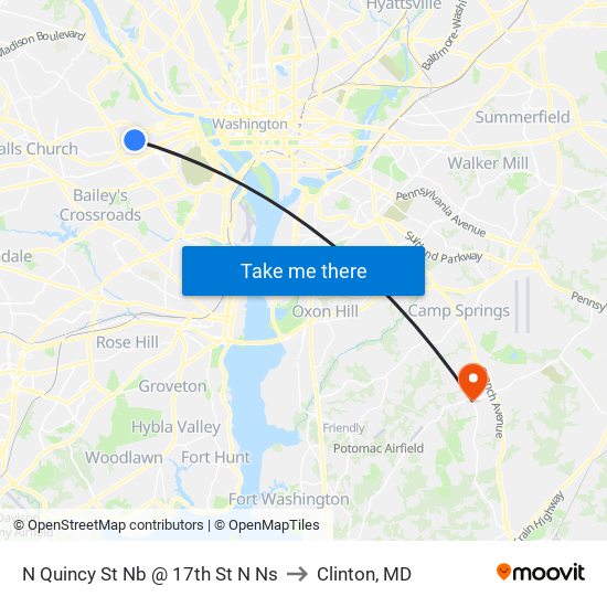 N Quincy St Nb @ 17th St N Ns to Clinton, MD map