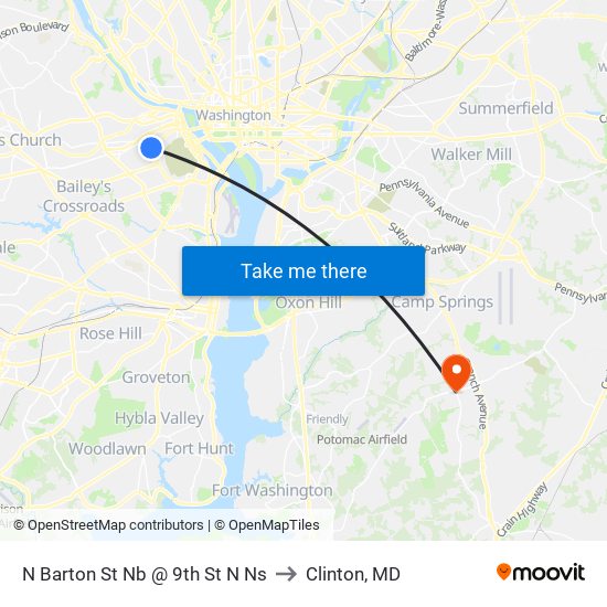 N Barton St Nb @ 9th St N Ns to Clinton, MD map