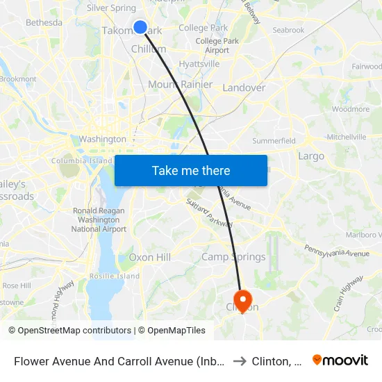 Flower Avenue And Carroll Avenue (Inbound) to Clinton, MD map