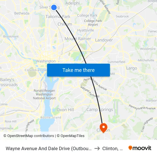 Wayne Avenue And Dale Drive (Outbound) to Clinton, MD map