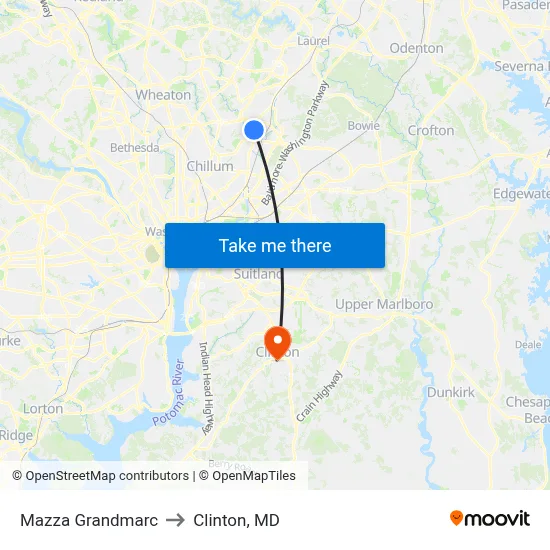 Mazza Grandmarc to Clinton, MD map