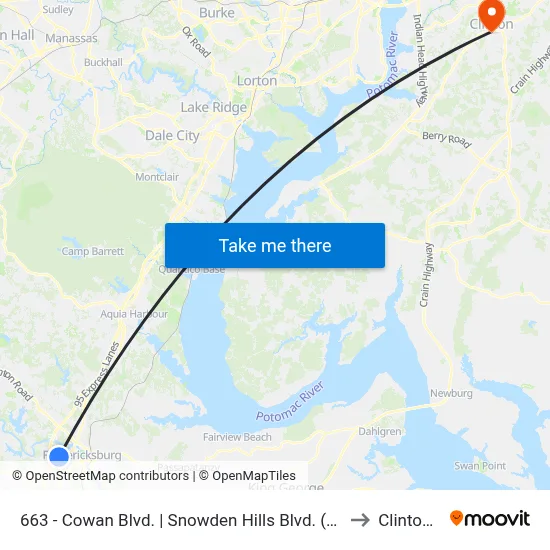 663 - Cowan Blvd. | Snowden Hills Blvd. (Evergreens Apts.) to Clinton, MD map