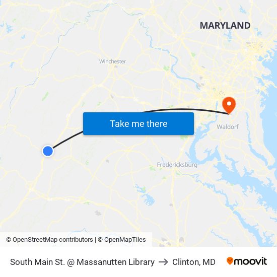 South Main St. @ Massanutten Library to Clinton, MD map