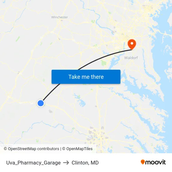 Uva_Pharmacy_Garage to Clinton, MD map