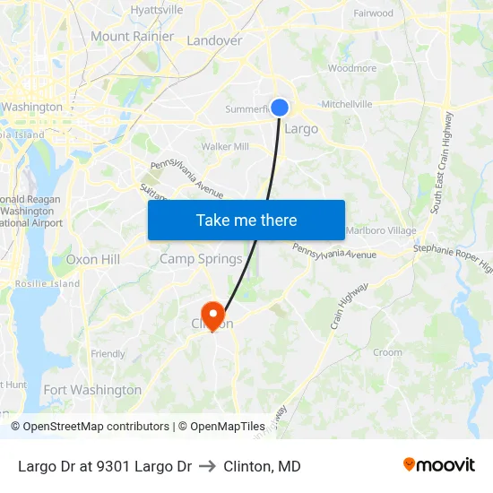 Largo Dr at 9301 Largo Dr to Clinton, MD map
